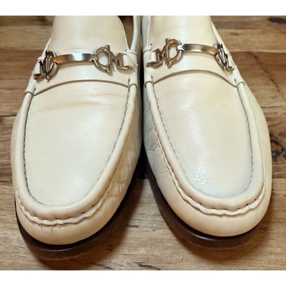 Bruno Magli Horse Bit Loafers Men’s Sz 12N Narrow Ivory Leather Dress Shoes main image 5